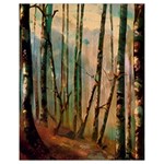 woodland woods forest trees nature outdoors mist moon background artwork book Drawstring Bag (Small)