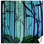 Nature Outdoors Night Trees Scene Forest Woods Light Moonlight Wilderness Stars Canvas 16  x 16 