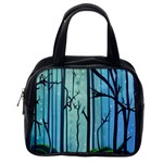 Nature Outdoors Night Trees Scene Forest Woods Light Moonlight Wilderness Stars Classic Handbag (One Side)