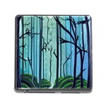 Nature Outdoors Night Trees Scene Forest Woods Light Moonlight Wilderness Stars Memory Card Reader (Square 5 Slot)