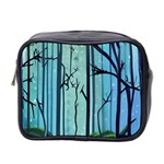 Nature Outdoors Night Trees Scene Forest Woods Light Moonlight Wilderness Stars Mini Toiletries Bag (Two Sides)