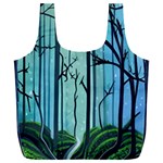 Nature Outdoors Night Trees Scene Forest Woods Light Moonlight Wilderness Stars Full Print Recycle Bag (XXL)