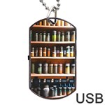 Alcohol Apothecary Book Cover Booze Bottles Gothic Magic Medicine Oils Ornate Pharmacy Dog Tag USB Flash (Two Sides)