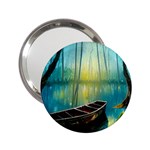 Swamp Bayou Rowboat Sunset Landscape Lake Water Moss Trees Logs Nature Scene Boat Twilight Quiet 2.25  Handbag Mirrors