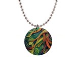 Outdoors Night Setting Scene Forest Woods Light Moonlight Nature Wilderness Leaves Branches Abstract 1  Button Necklace