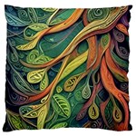 Outdoors Night Setting Scene Forest Woods Light Moonlight Nature Wilderness Leaves Branches Abstract Large Cushion Case (Two Sides)