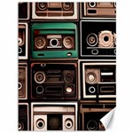 Retro Electronics Old Antiques Texture Wallpaper Vintage Cassette Tapes Retrospective Canvas 36  x 48 