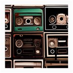 Retro Electronics Old Antiques Texture Wallpaper Vintage Cassette Tapes Retrospective Medium Glasses Cloth (2 Sides)