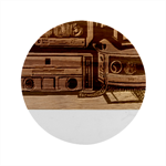 Radios Tech Technology Music Vintage Antique Old Marble Wood Coaster (Round)