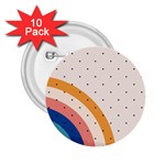Abstract Geometric Bauhaus Polka Dots Retro Memphis Rainbow 2.25  Buttons (10 pack) 