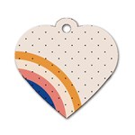 Abstract Geometric Bauhaus Polka Dots Retro Memphis Rainbow Dog Tag Heart (One Side)