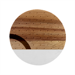 Abstract Geometric Bauhaus Polka Dots Retro Memphis Rainbow Marble Wood Coaster (Round)