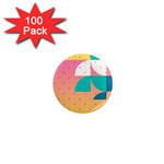 Abstract Geometric Bauhaus Polka Dots Retro Memphis Art 1  Mini Magnets (100 pack) 