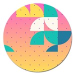 Abstract Geometric Bauhaus Polka Dots Retro Memphis Art Magnet 5  (Round)
