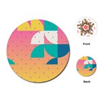 Abstract Geometric Bauhaus Polka Dots Retro Memphis Art Playing Cards Single Design (Round)