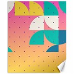 Abstract Geometric Bauhaus Polka Dots Retro Memphis Art Canvas 11  x 14 