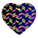 Background Pattern Geometric Pink Yellow Green Ornament (Heart)