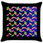Background Pattern Geometric Pink Yellow Green Throw Pillow Case (Black)