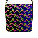 Background Pattern Geometric Pink Yellow Green Flap Closure Messenger Bag (L)
