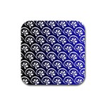 Pattern Floral Flowers Leaves Botanical Rubber Square Coaster (4 pack)