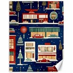 Cars Snow City Landscape Vintage Old Time Retro Pattern Canvas 12  x 16 