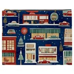 Cars Snow City Landscape Vintage Old Time Retro Pattern Cosmetic Bag (XXXL)