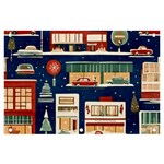 Cars Snow City Landscape Vintage Old Time Retro Pattern Banner and Sign 6  x 4 