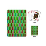 Trees Pattern Retro Pink Red Yellow Holidays Advent Christmas Playing Cards Single Design (Mini)