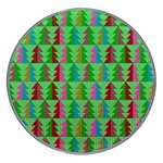 Trees Pattern Retro Pink Red Yellow Holidays Advent Christmas Wireless Fast Charger(White)
