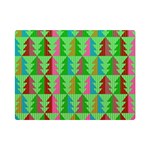 Trees Pattern Retro Pink Red Yellow Holidays Advent Christmas Premium Plush Fleece Blanket (Mini)