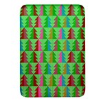 Trees Pattern Retro Pink Red Yellow Holidays Advent Christmas Rectangular Glass Fridge Magnet (4 pack)