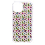 Pattern Flowers Leaves Green Purple Pink iPhone 13 mini TPU UV Print Case
