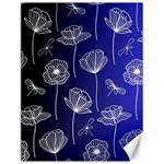 Pattern Floral Leaves Botanical White Flowers Canvas 12  x 16 