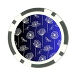 Pattern Floral Leaves Botanical White Flowers Poker Chip Card Guard (10 pack)