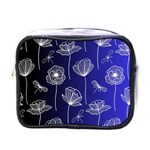 Pattern Floral Leaves Botanical White Flowers Mini Toiletries Bag (One Side)