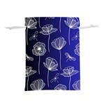 Pattern Floral Leaves Botanical White Flowers Lightweight Drawstring Pouch (S)