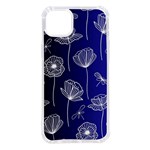 Pattern Floral Leaves Botanical White Flowers iPhone 14 Plus TPU UV Print Case