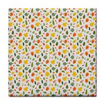 Background Pattern Flowers Leaves Autumn Fall Colorful Leaves Foliage Tile Coaster