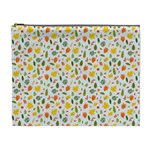 Background Pattern Flowers Leaves Autumn Fall Colorful Leaves Foliage Cosmetic Bag (XL)