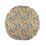Background Pattern Flowers Leaves Autumn Fall Colorful Leaves Foliage Standard 15  Premium Round Cushions