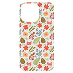 Background Pattern Flowers Design Leaves Autumn Daisy Fall iPhone 14 Pro Max Black UV Print Case