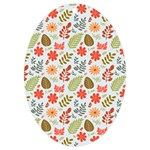 Background Pattern Flowers Design Leaves Autumn Daisy Fall UV Print Acrylic Ornament Oval
