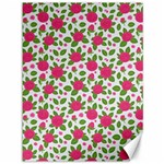 Flowers Leaves Roses Pattern Floral Nature Background Canvas 36  x 48 