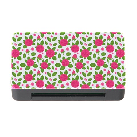 Flowers Leaves Roses Pattern Floral Nature Background Memory Card Reader with CF from ArtsNow.com Front