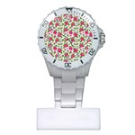 Flowers Leaves Roses Pattern Floral Nature Background Plastic Nurses Watch