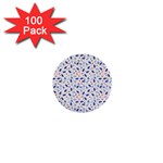 Background Pattern Floral Leaves Flowers 1  Mini Buttons (100 pack) 