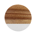 Background Pattern Floral Leaves Flowers Marble Wood Coaster (Round)