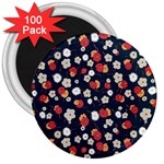 Flowers Pattern Floral Antique Floral Nature Flower Graphic 3  Magnets (100 pack)