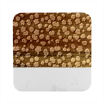 Flowers Pattern Floral Antique Floral Nature Flower Graphic Marble Wood Coaster (Square)