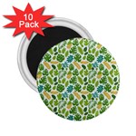 Leaves Tropical Background Pattern Green Botanical Texture Nature Foliage 2.25  Magnets (10 pack) 